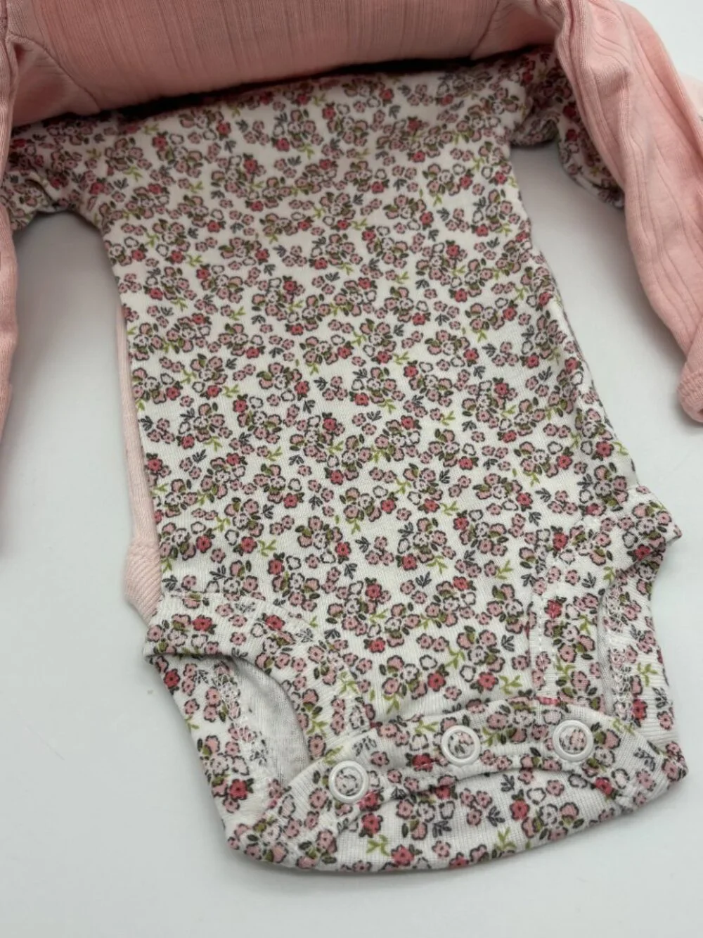 Carter's Child of Mine 3-Pack Cotton Baby Bodysuits, Pink Floral, Preemie NWT